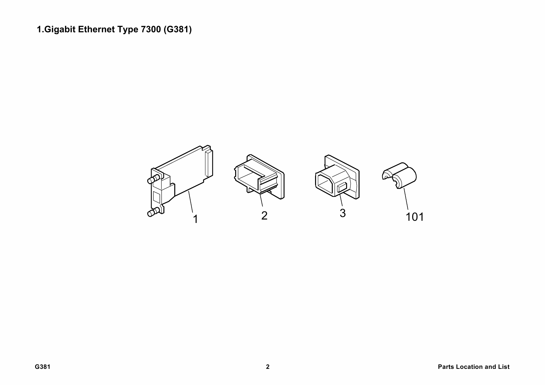 RICOH Options G381 GIGABIT-ETHERNET-TYPE-7300 Parts Catalog PDF download-2